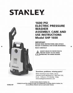 stanley shp1600 operating_manual