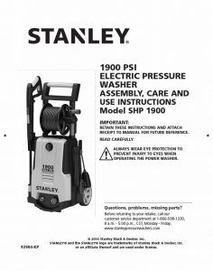 Stanley SHP1900 Operating Manual